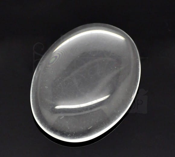 Kaboszon szklany przezroczysty owalny 40x30mm