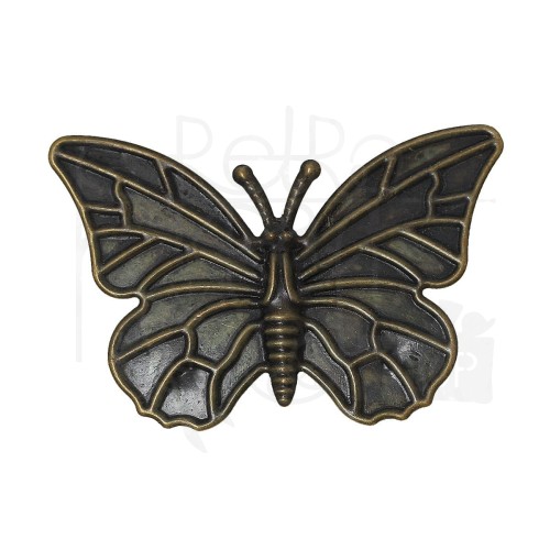 Motyl metalowy 2 płaski - brąz