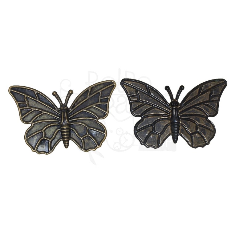 Motyl metalowy 2 płaski - brąz