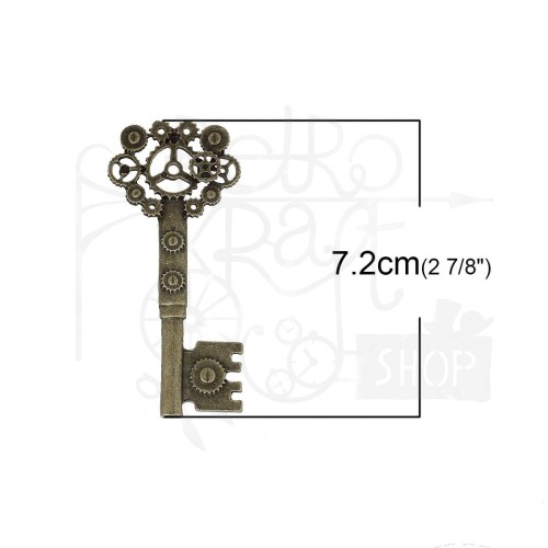 Klucz metalowy kluczyk 8 - z trybikami - brąz