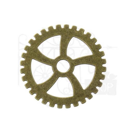 Trybik metalowy zębatka 29mm - wzór nr 7 - brąz