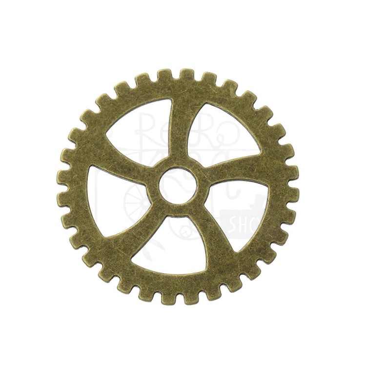 Trybik metalowy zębatka 29mm - wzór nr 7 - brąz