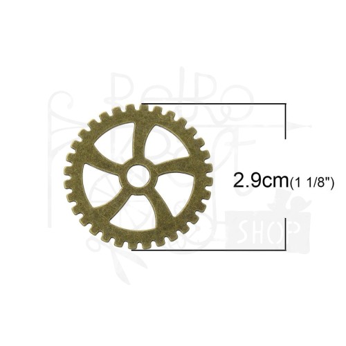 Trybik metalowy zębatka 29mm - wzór nr 7 - brąz