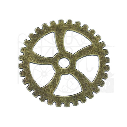 Trybik metalowy zębatka 40mm - wzór nr 8 - brąz