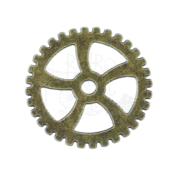 Trybik metalowy zębatka 40mm - wzór nr 8 - brąz