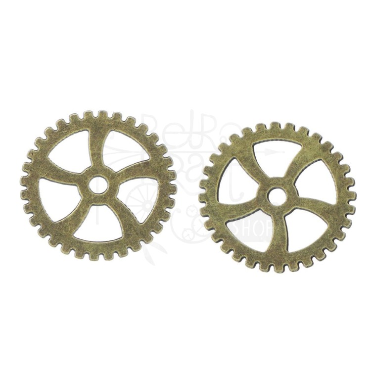 Trybik metalowy zębatka 40mm - wzór nr 8 - brąz