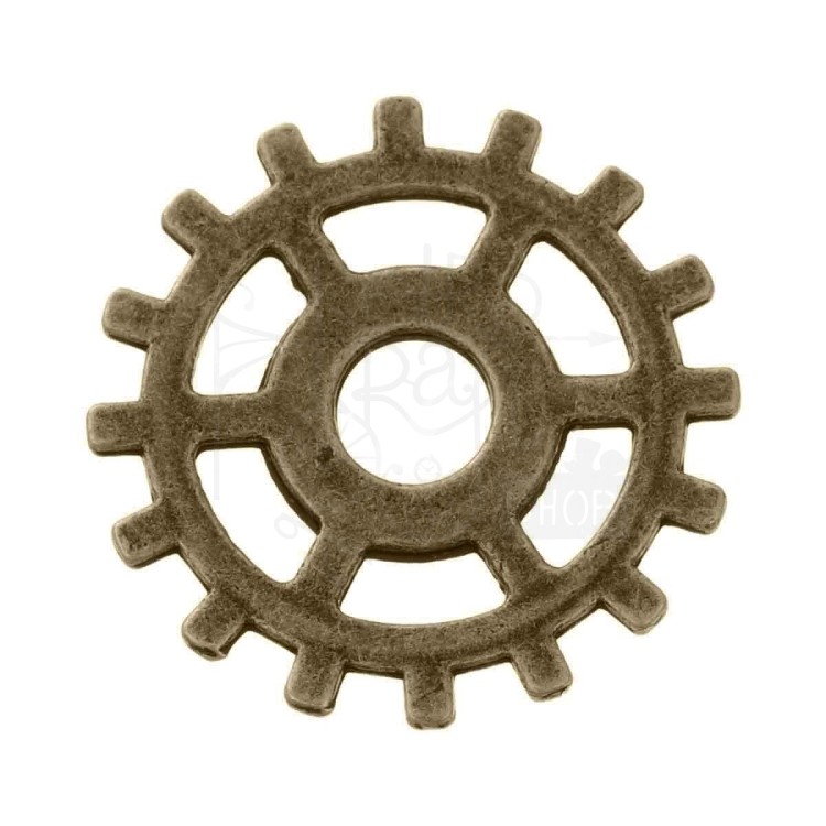 Trybik metalowy zębatka 25mm - wzór nr 9 - brąz