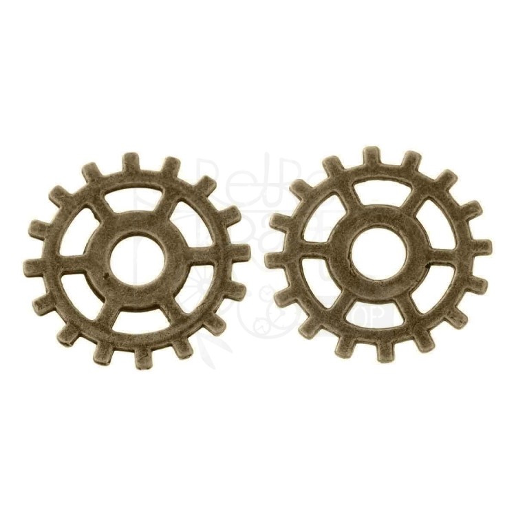 Trybik metalowy zębatka 25mm - wzór nr 9 - brąz