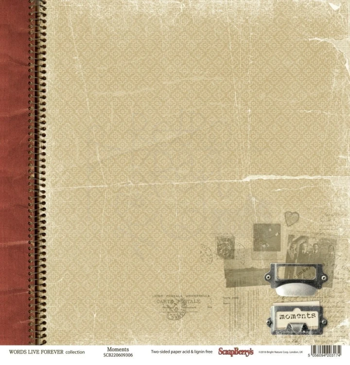Papier 30x30 Words Live Forever Moments SCB220609306 Scrapberry's